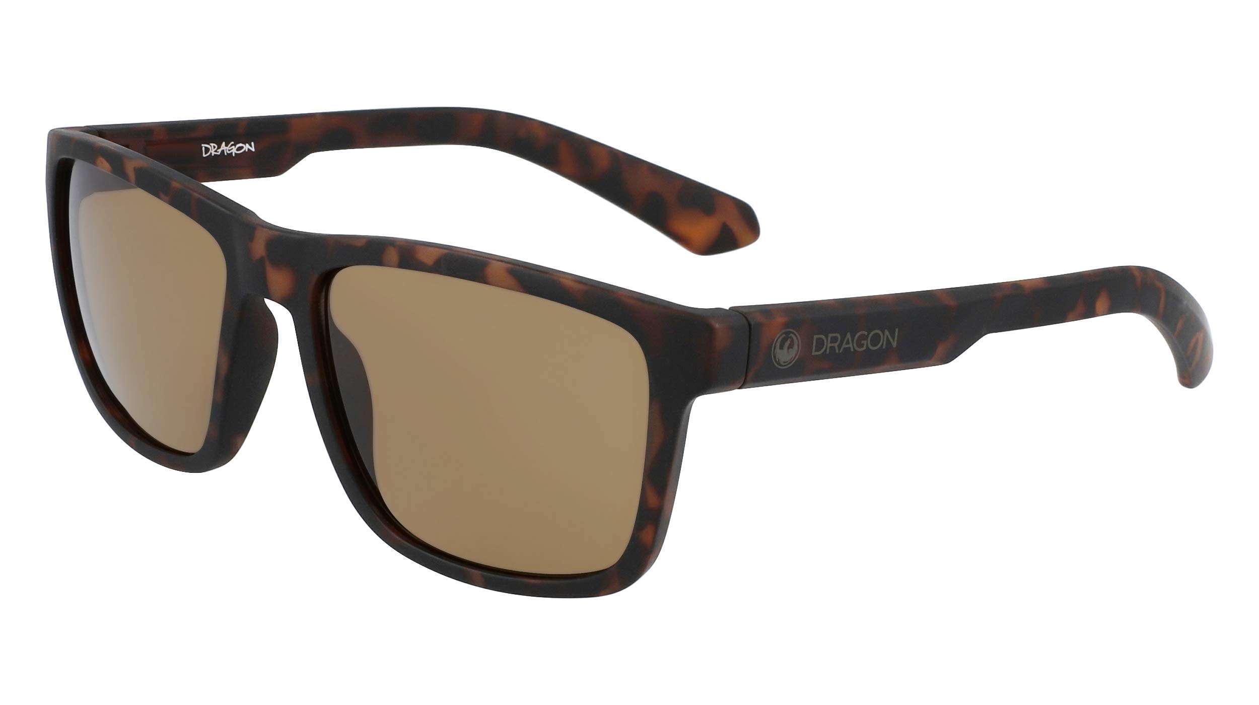 Dragon Men's DR Reed Rectangular Sunglasses - Matte Tortoise Frame with LL Brown Lenses (57-17-140) | UV Protection for Driving, Outdoor Sports & Daily Wear
