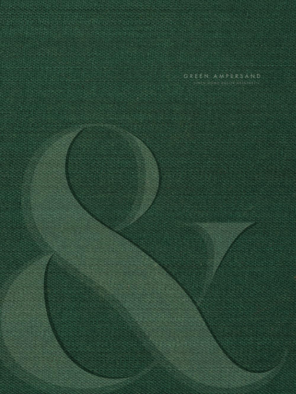 Green Ampersand Hardcover Book - Realistic Fabric Effect Home Decor Accent for Stacking, Coffee Table & Shelf Displays | Perfect for Living Room, Dining Table & Interior Styling | Coffee Table Books, Bookshelf Decor, Home Staging Accessories