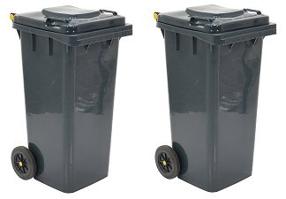 Vestil TH-32-GY 32 Gallon Gray Polyethylene Trash Can with Lid, 22