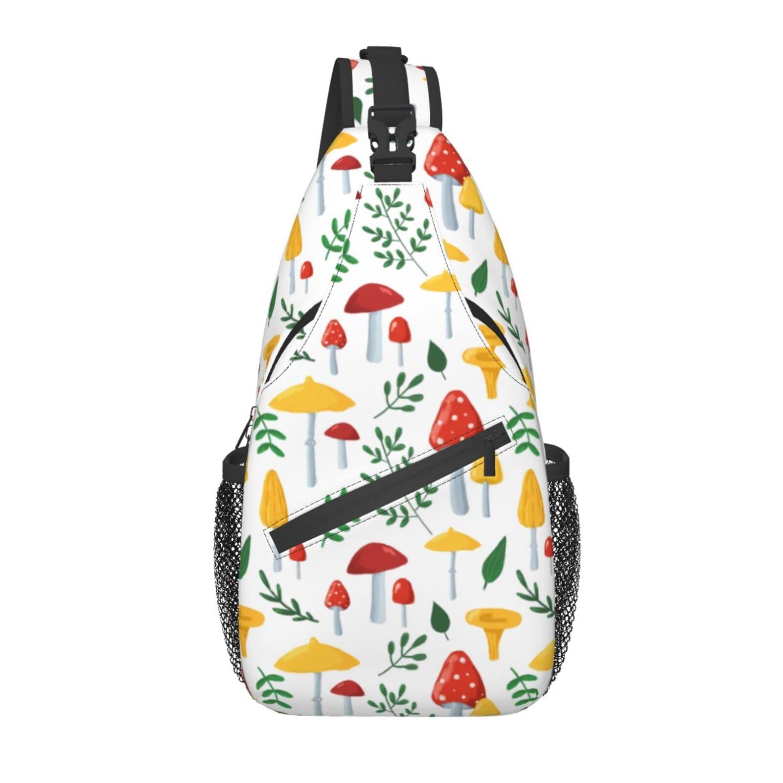 Magic Wild Mushroom Sling Bag - Multipurpose Crossbody Shoulder Bag for Travel, Hiking & Outdoor Adventures - Chest Backpack for Men & Women - Perfect for Festivals, Concerts & Daily Commute