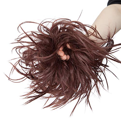 Messy Bun Scrunchie for Women - Stretchable Hair Tie for Tousled Updo & Ponytail - Perfect for Workouts, Yoga, and Everyday Styling
