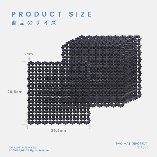 Premium Non-Slip PVC Floor Mats (6-Piece Set) - Durable & Waterproof for Kitchen, Bathroom, Gym, and Entryway Protection