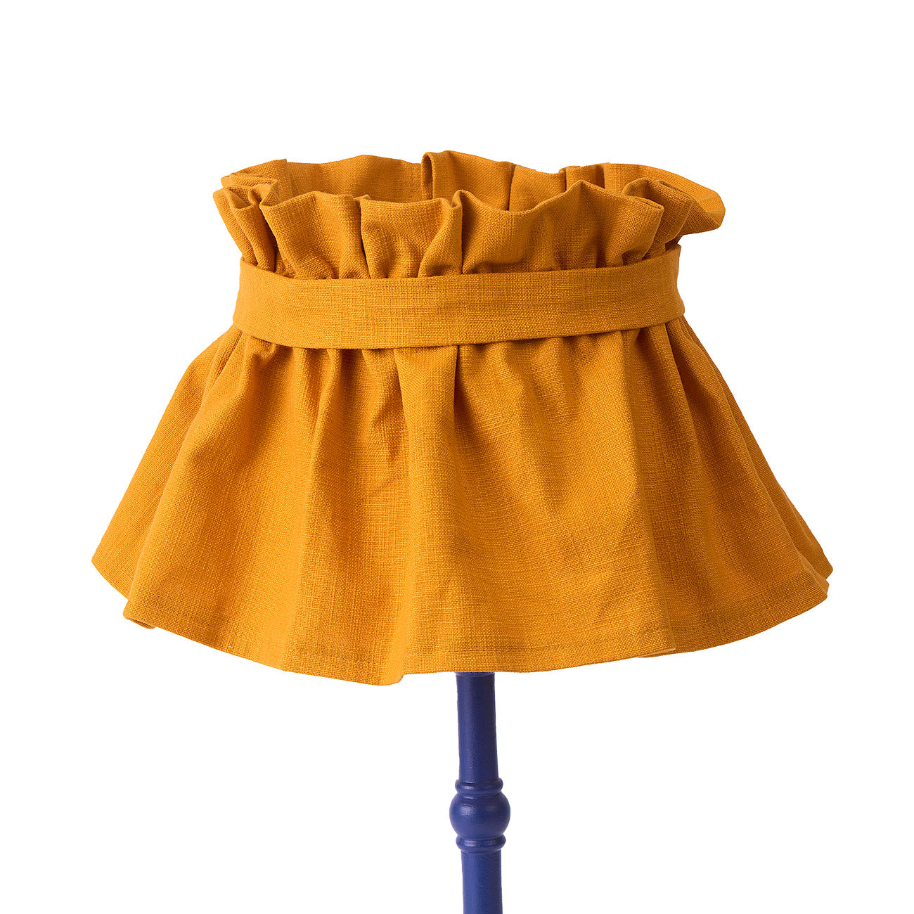 Flirty Skirt Lampshade - Plain Turmeric Color with Adjustable Tie - Perfect for Bedroom, Living Room & Boho Home Decor