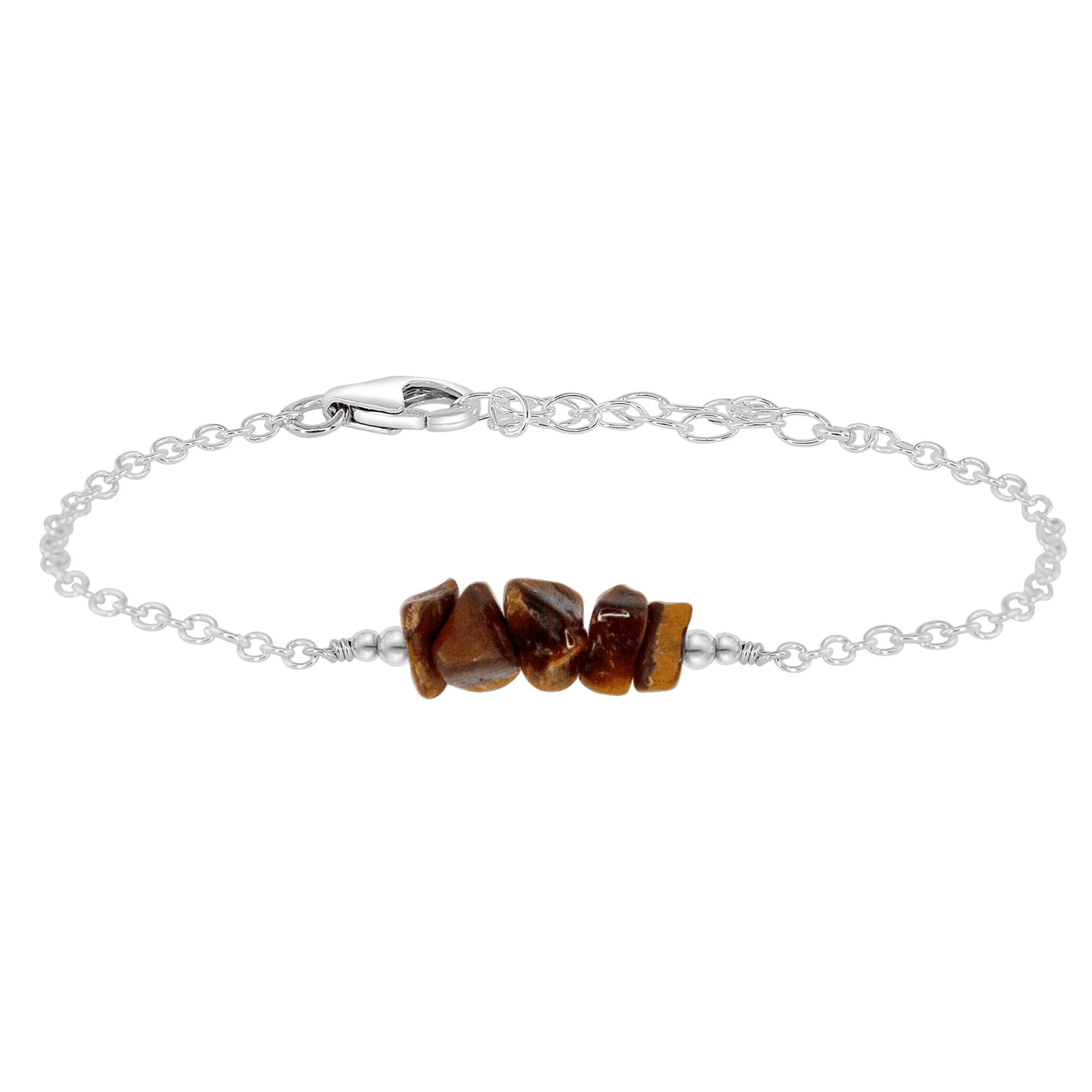 Tiger's Eye Chip Bead Bar Bracelet for Women - Natural Stone Healing Crystal Jewelry for Stress Relief & Positive Energy - Perfect for Yoga, Meditation & Everyday Wear