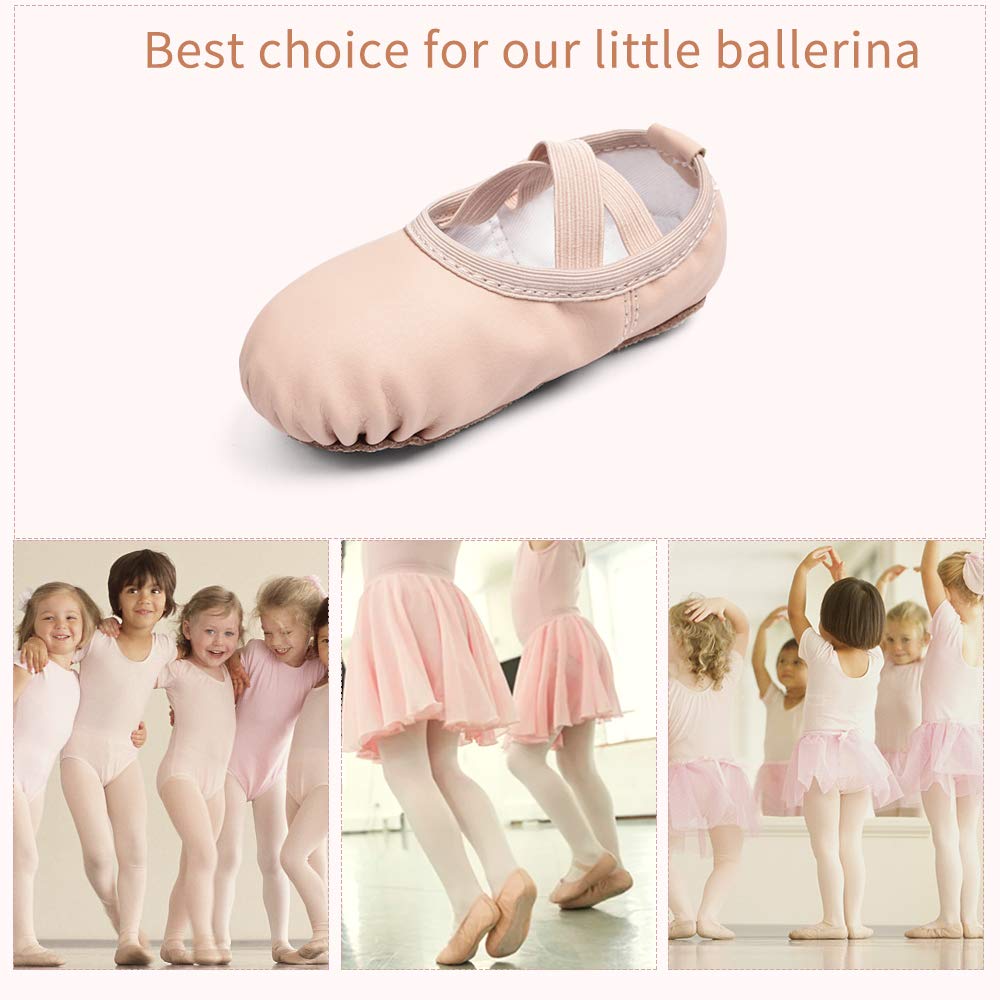 Stelle Girls & Boys Ballet Shoes - Soft Leather Dance Slippers for Toddlers, Little Kids & Big Kids - Perfect for Ballet Class, Dance Practice & Recitals