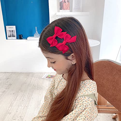 Burgundy Bow Hair Clips for Women & Girls - Party Hair Accessories for Holidays & Events