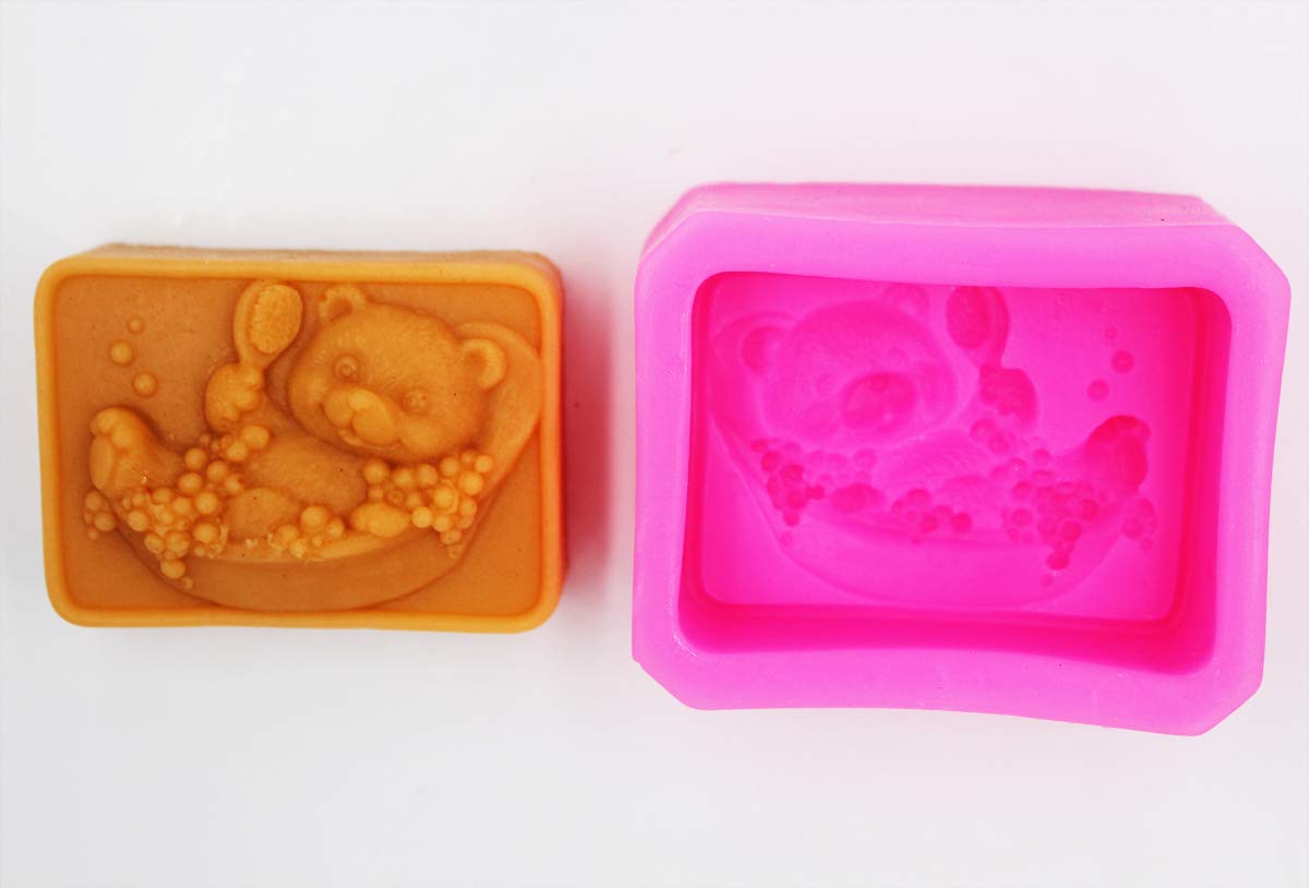 Premium Silicone Soap Mold - Cute Bear Shape for DIY Handmade Soap Making, Bath Bomb & Candle Crafts - Perfect for Home Spa, Gift Making & Bathroom Decor