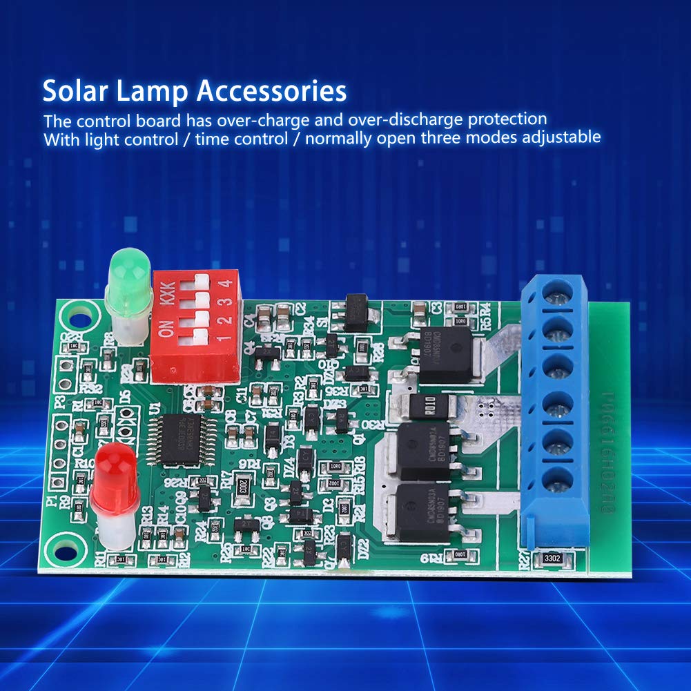 高效太阳能灯控制器模块 11.1V/7.4V小型太阳能灯面板电路板 适用于户外花园、公园、露营照明
