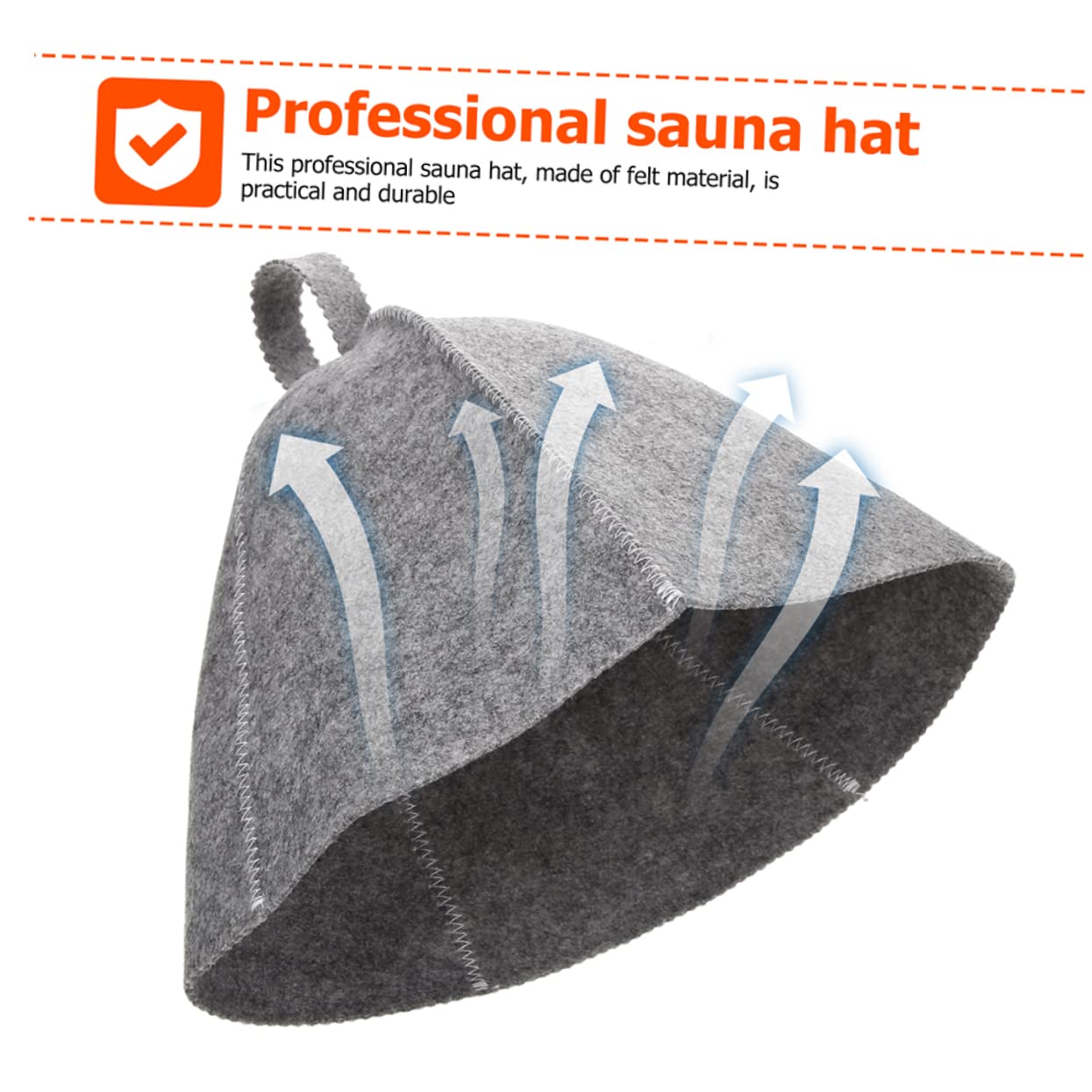 Minkissy 5-Pack Felt Sauna Hat Set for Men & Women - Breathable Bath Hat for Spa, Sauna, Shower - Grey Protective Headwear for Home & Gym Use