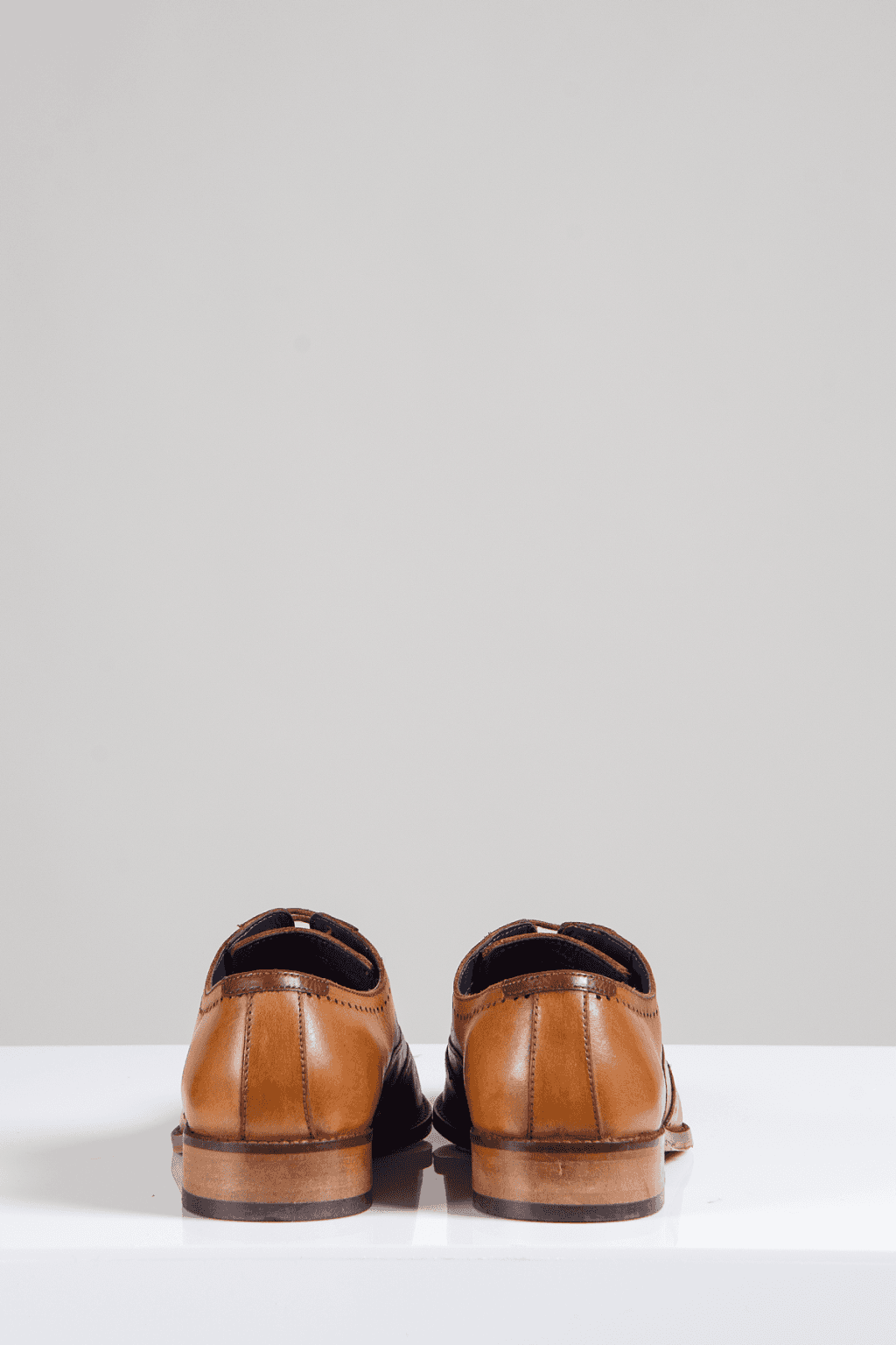 Marc Darcy Carson Tan Wingtip Oxford Brogue Shoes - Classic Men's Dress Shoes for Business, Wedding & Formal Occasions