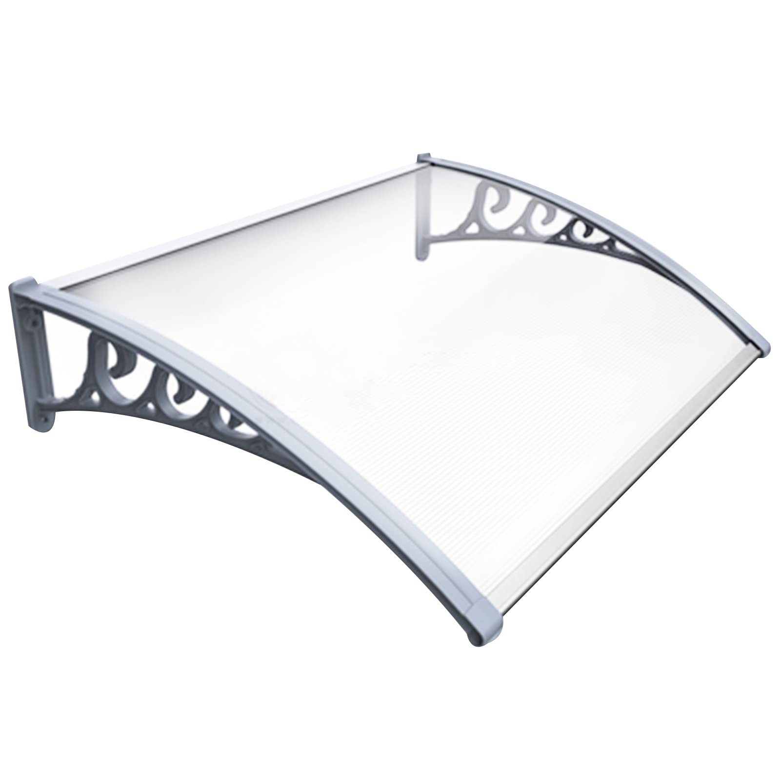 ZWYSL Waterproof Outdoor Door Canopy - Rain Resistant Window Awning Shelter for Back Door, Porch & Windows (80x150cm, Silver) - Perfect for Patio, Garden & Home Exterior Protection