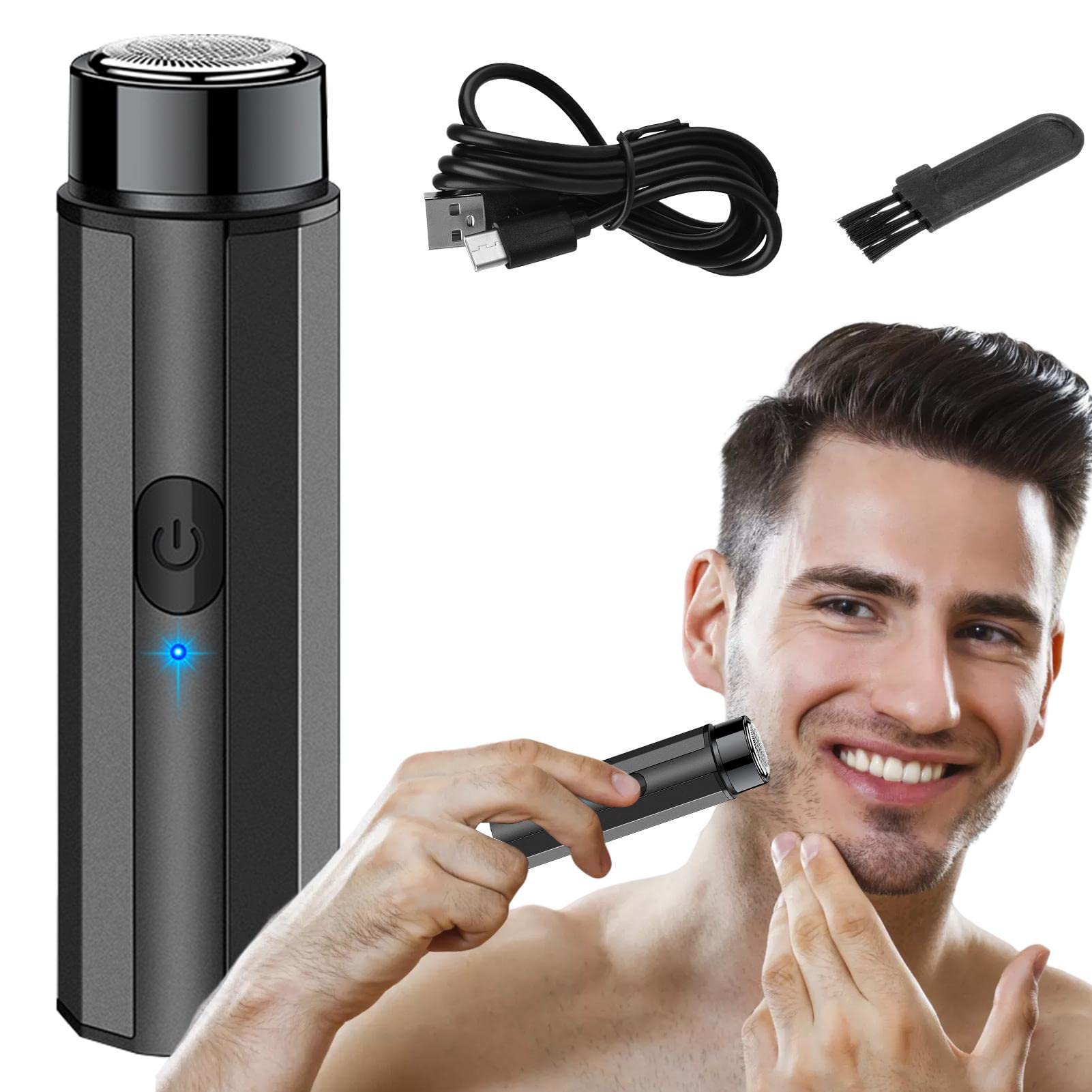 Premium Travel Electric Razor for Men - USB Rechargeable, Waterproof Wet/Dry Shaver with One-Button Operation | Compact & Portable for Business Trips, Gym, Camping & Daily Use | Cyhamse