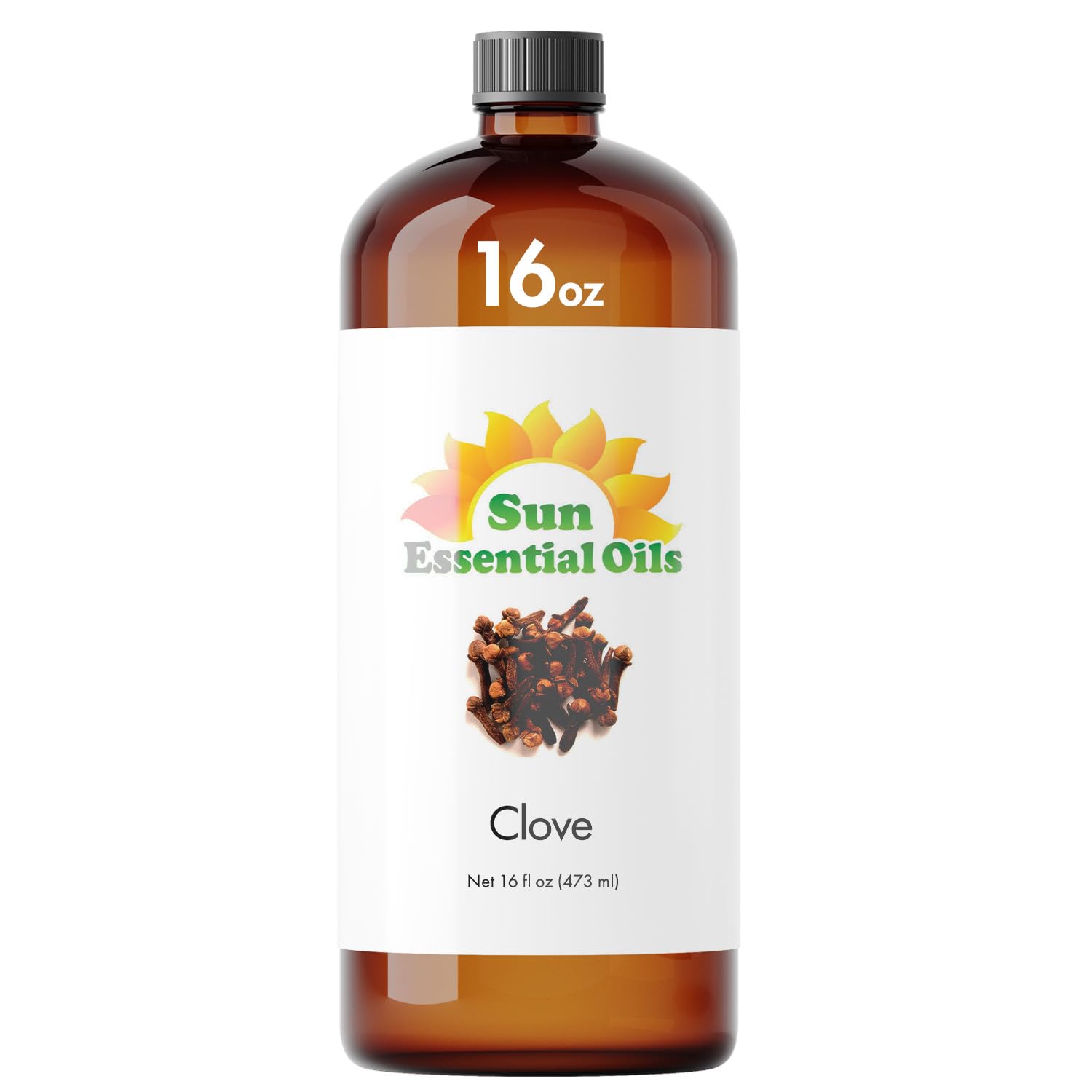 Clove Essential Oil 16oz - 100% Pure Sun Essential Oils for Aromatherapy, Diffusers, Stress & Pain Relief - Perfect for Massage, DIY Skincare & Home Fragrance