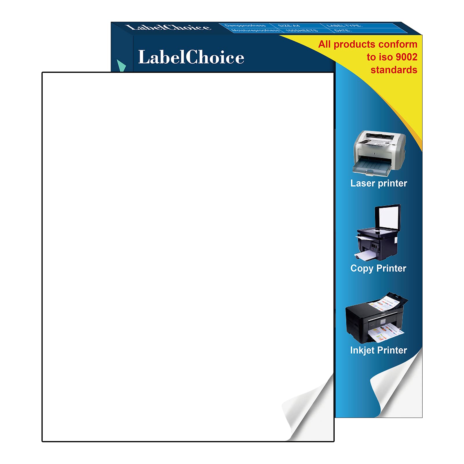 LabelChoice Full Sheet Shipping Sticker Paper 8.5
