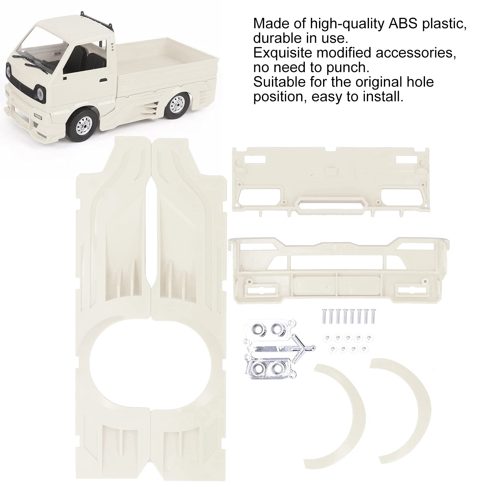 VGEBY RC Wide Body Kit for D12 Truck - White Exhaust Cover & Decoration Set | Off-Road Racing Accessories