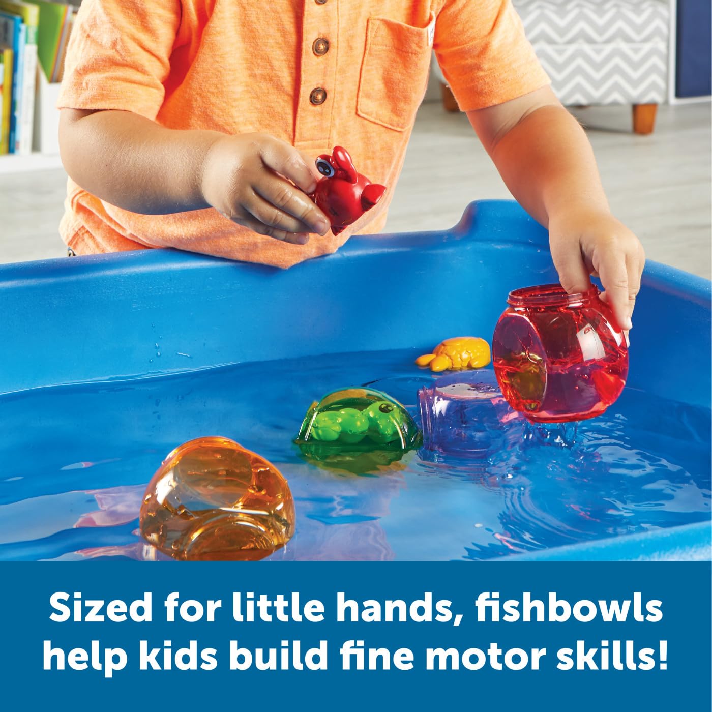 Learning Resources Peekaboo Fishbowl Friends - 10-Piece Educational Baby Toy Set for Toddlers 18+ Months - Interactive Fish & Animal Bath Toys for Sensory Play & Early Learning