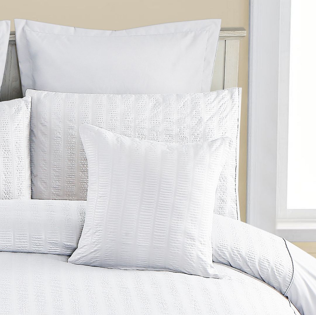 Premium 1000TC Ultra Soft Seersucker Cushion Covers - 2 Pack White - Luxury Home Decor for Sofa, Bed & Living Room