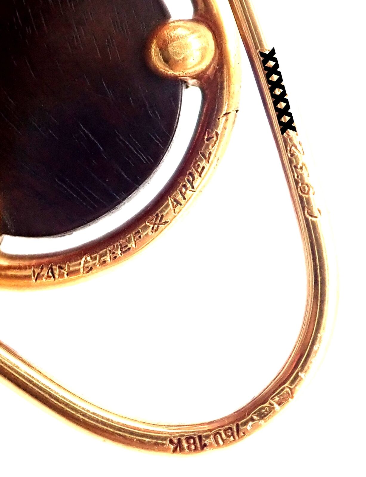 Authentic Van Cleef & Arpels 18k Yellow Gold LetterWood Money Clip - Vintage Luxury Money Clip for Cash & Credit Cards - Perfect for Gifts, Weddings & Business Professionals