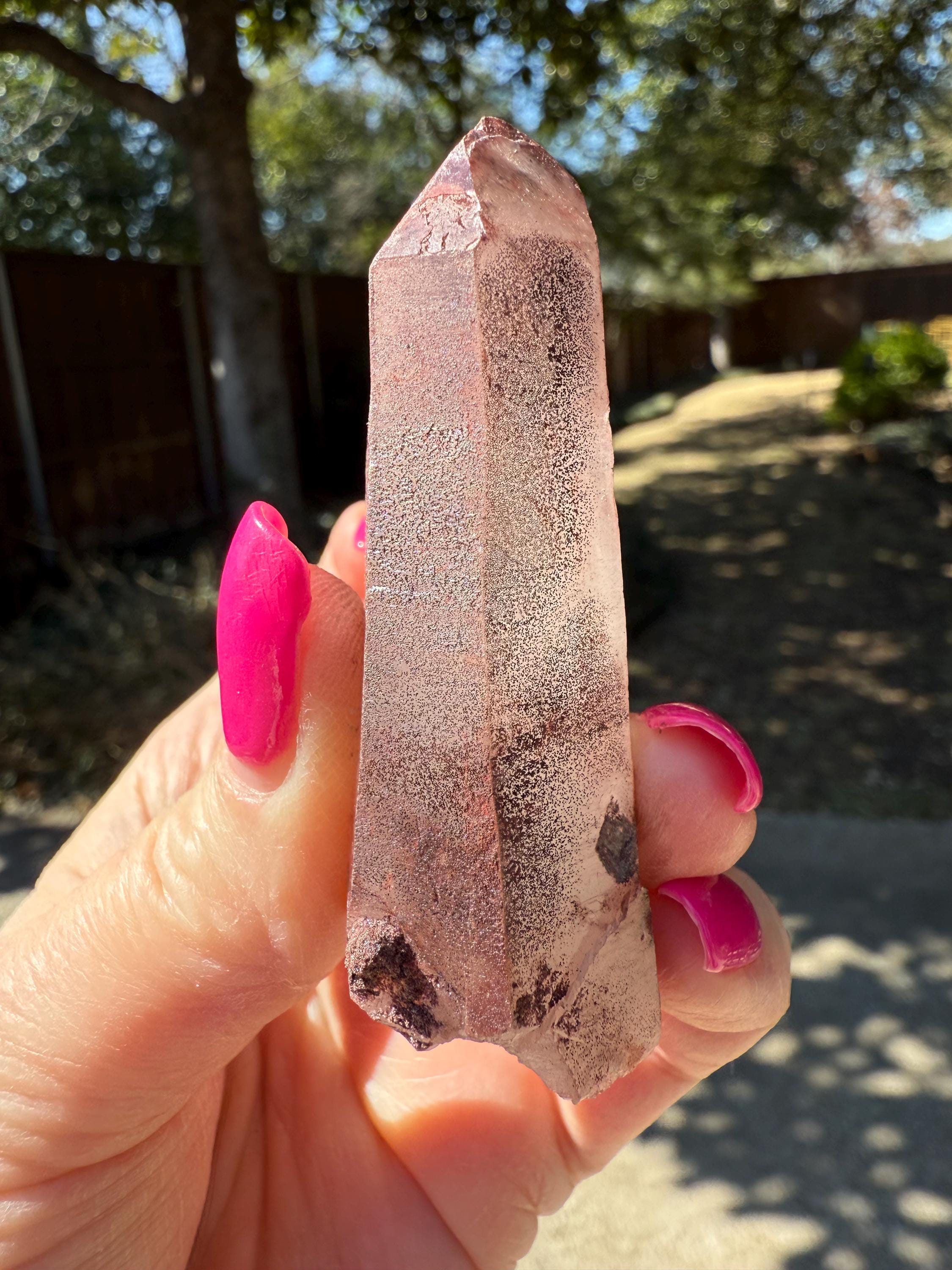 Premium Purple Dragon Lemurian Crystal Wand - 2.5