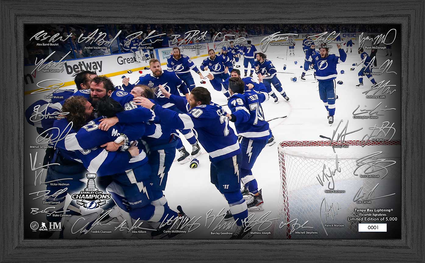 Tampa Bay Lightning 2021 Stanley Cup Champions Commemorative Hockey Rink - Official NHL Collectible for Fans, Sports Memorabilia Display & Man Cave Decor