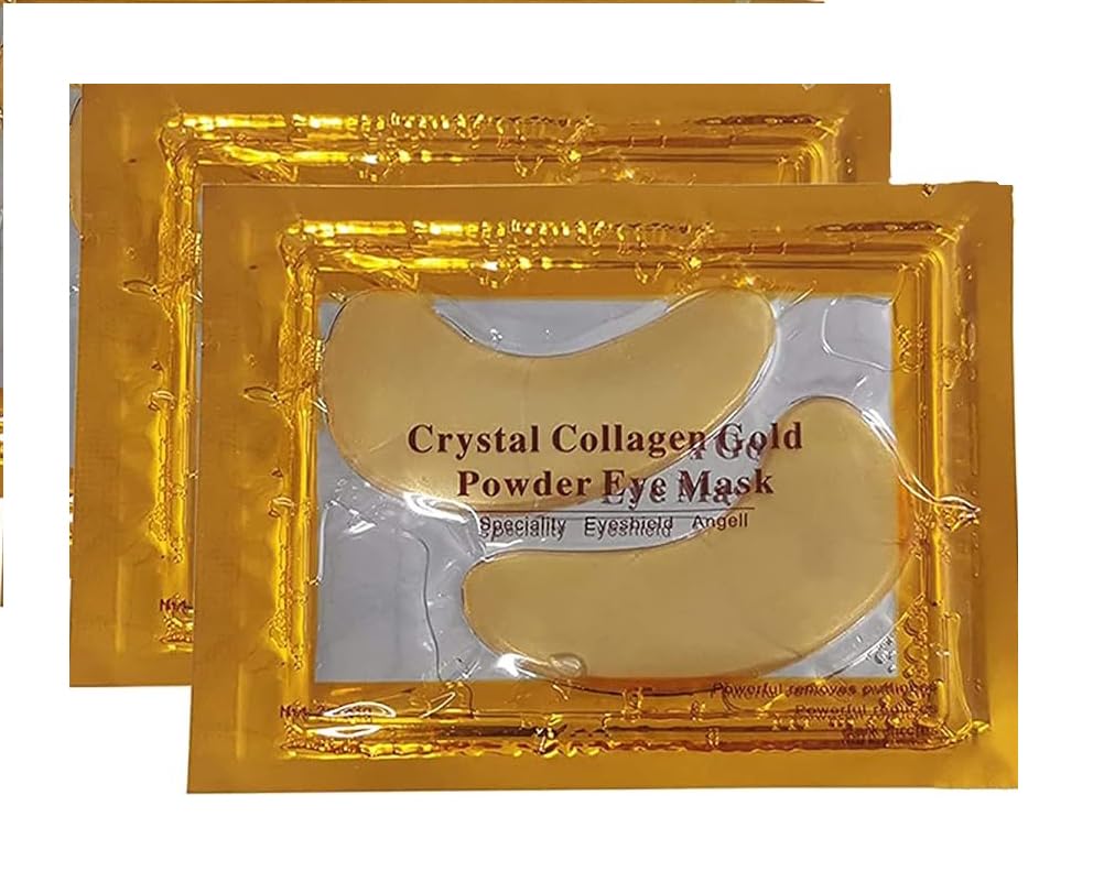 MAPPERZ Gold Eye Treatment Mask - Under Eye Patches for Dark Circles & Bags, Collagen Eye Mask for Puffy Eyes, Anti-Wrinkle & Anti-Aging Care (1 Pair) - Perfect for Nighttime Skincare & Morning Refreshment