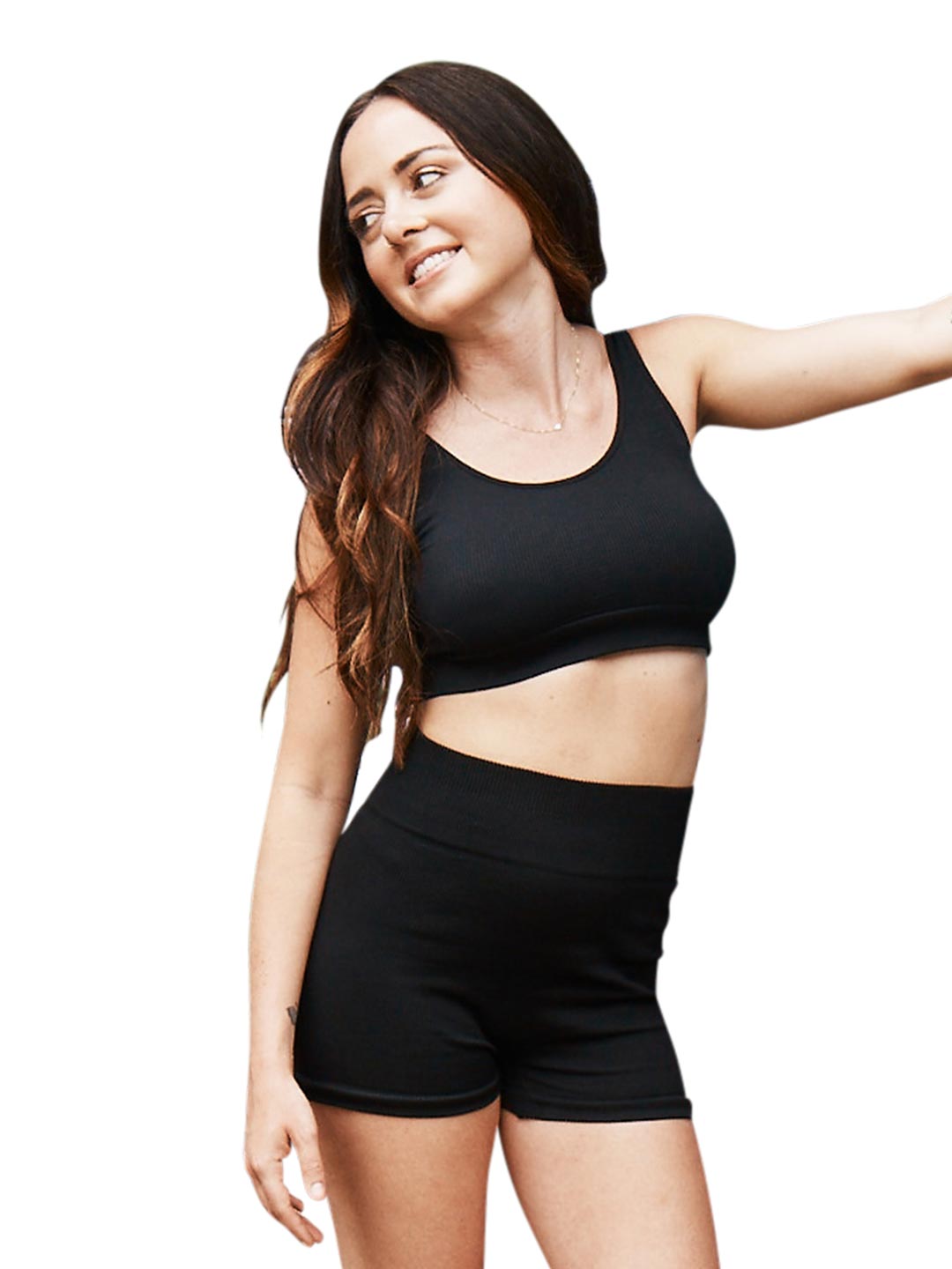 11378W Seamless Rib Bra Top - Wireless Comfort for Yoga, Workout & Everyday Wear - Soft Support for Active Women