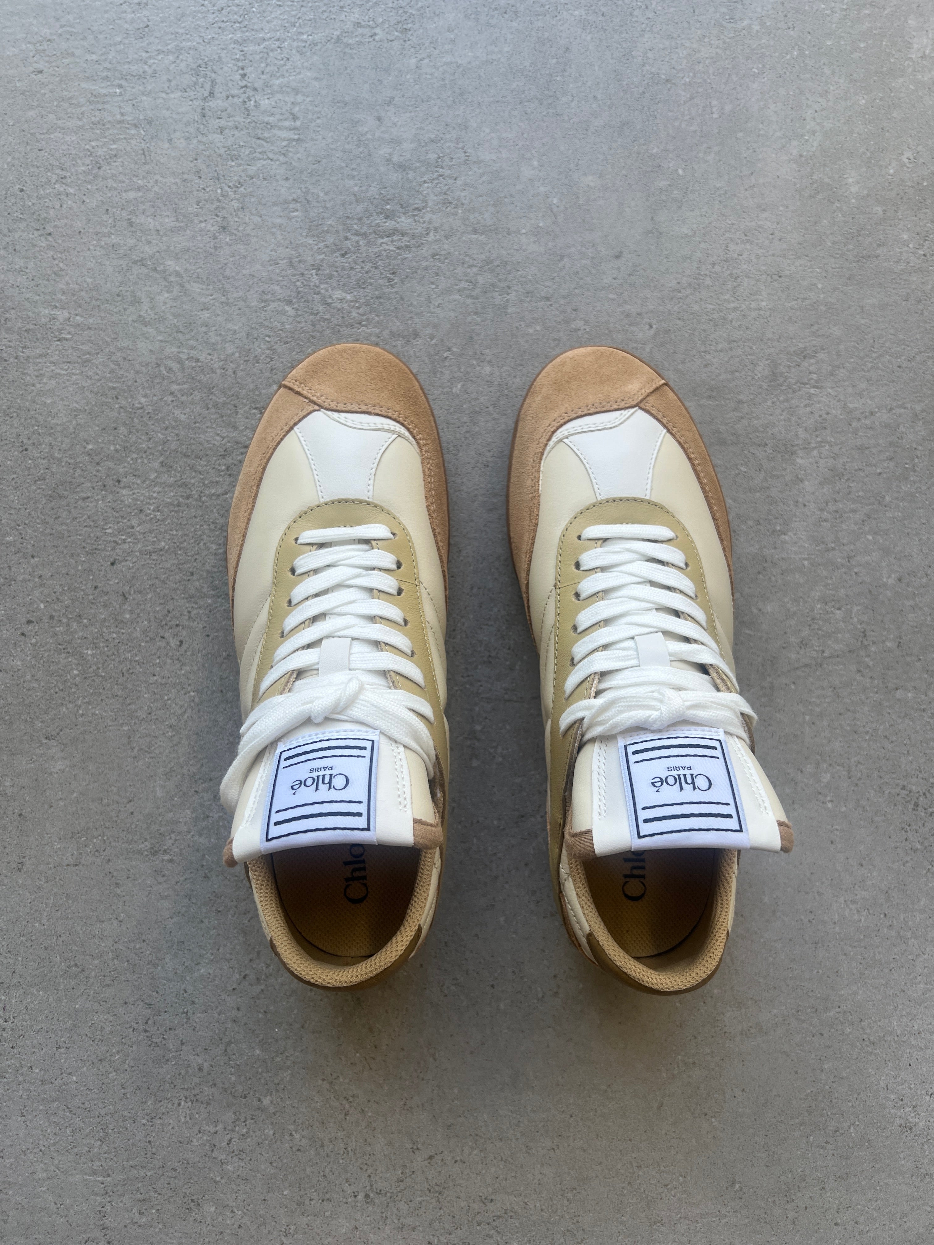 Premium Kick Leather Sneakers for Men & Women - Light Ochre Casual Shoes for Walking, Running & Everyday Wear