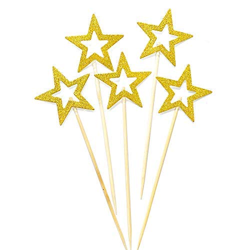 50 Pcs Silver Star Cupcake Toppers - Glitter Twinkle Little Star Cake Decorations for Birthday, Wedding, Baby Shower & Party Supplies | Perfect for DIY Desserts, Cupcake Decorating & Celebration Cakes