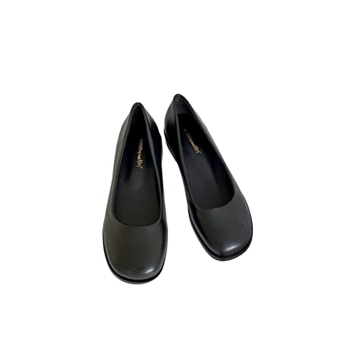 Women's Wide Width Ballet Flats - Round Toe Leather Slip On Loafers - Comfortable Office & Wedding Shoes for Work, Dressy Occasions & Everyday Wear
