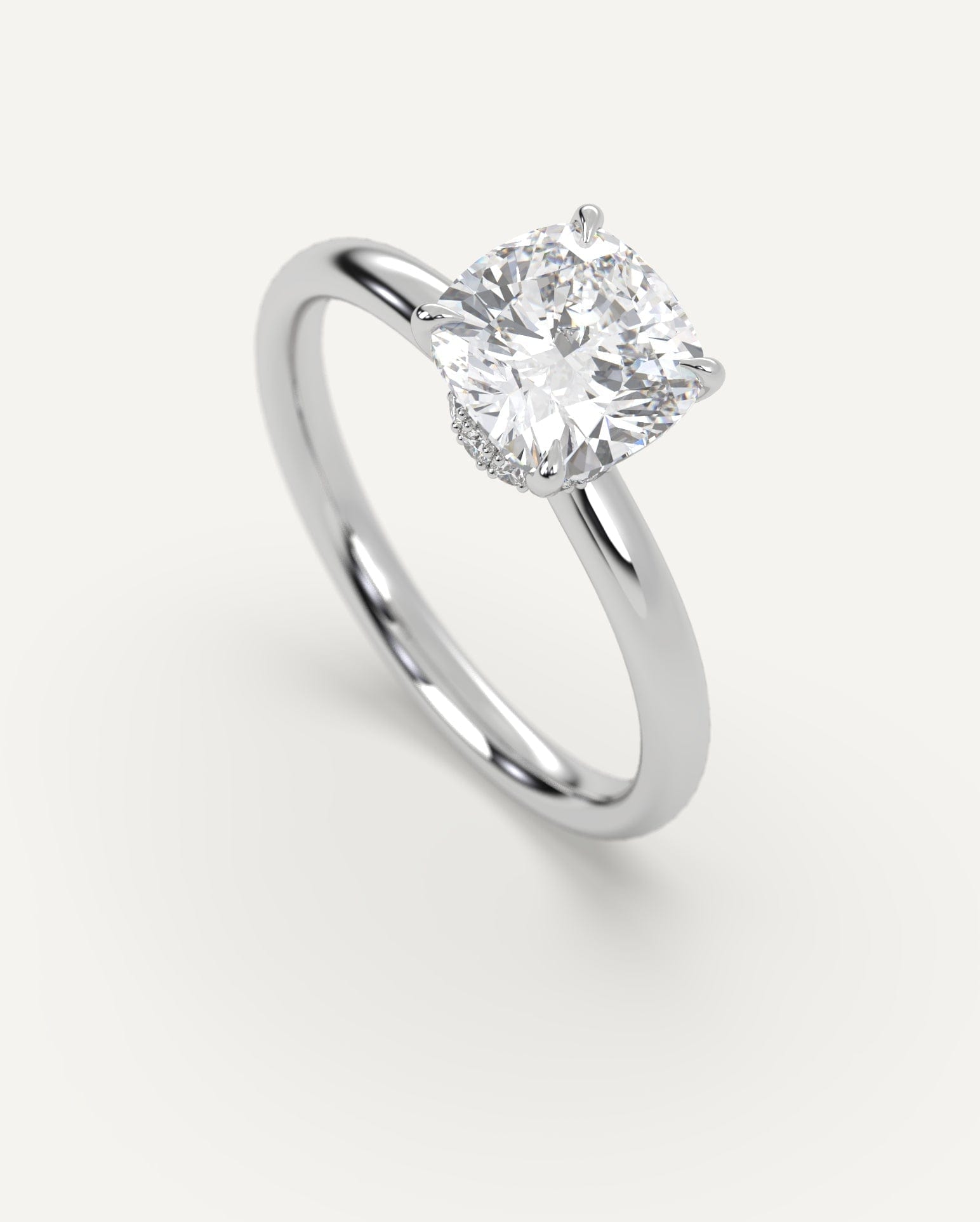 2 Carat Cushion Cut Diamond Engagement Ring - 14K White Gold Solitaire Wedding Band for Women - Perfect for Proposals, Anniversaries & Special Occasions