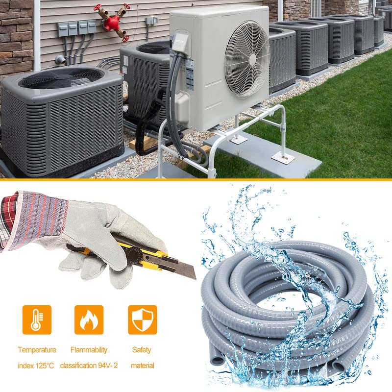 2 Inch 25 Foot Flexible PVC Non-Metallic Liquid-Tight Electrical Conduit - Waterproof Corrosion-Resistant Wiring Solution for Outdoor, Underground & Industrial Use