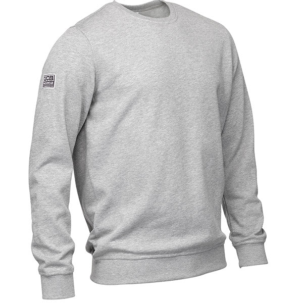 JCB Essential Sweatshirt for Men & Women - Soft Cotton Grey Pullover Hoodie - Casual Comfort Wear for Everyday, Gym & Outdoor Activities