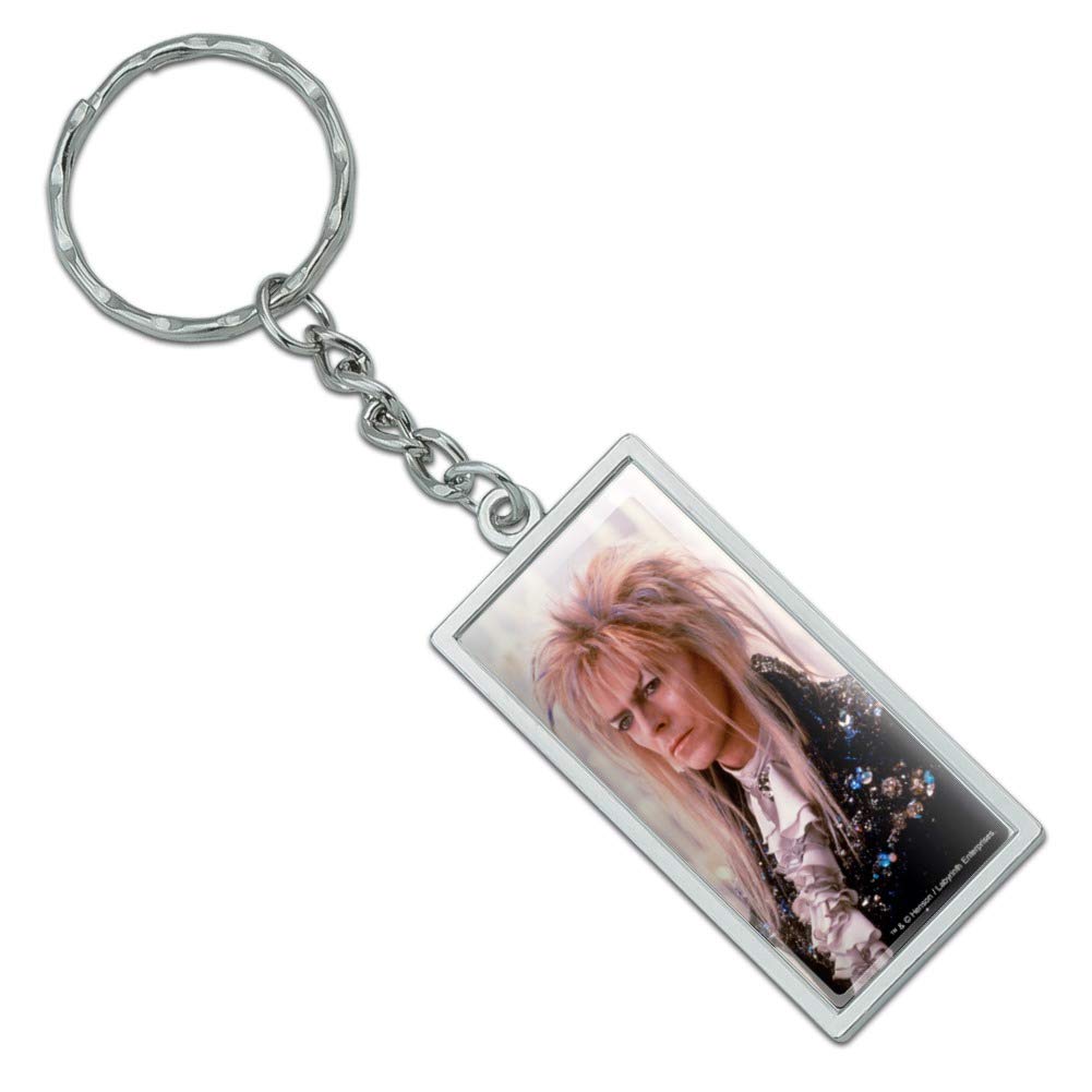 David Bowie as Jareth from Labyrinth Chrome Metal Keychain - Vintage Movie Character Gift for Bowie Fans, Cosplay & Collectors (Perfect for Keys, Bags & Costume Accessories)