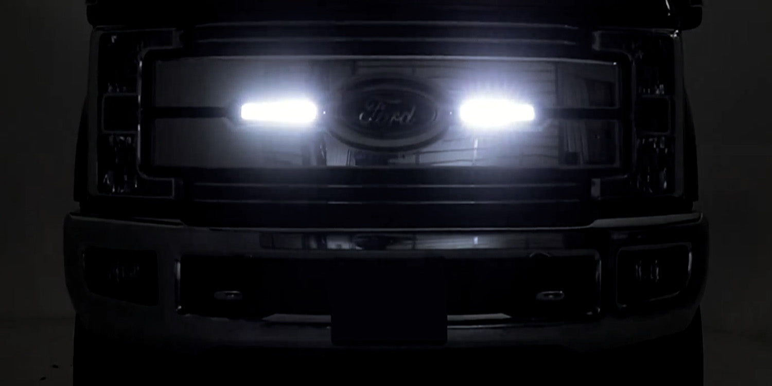 30W CREE LED Light Bars with Front Grille Bracket & Wiring Kit - Compatible with 2017-2019 Ford F250 F350 Super Duty - Off-Road, Truck, Jeep Lighting Upgrade for Night Driving & Adventure