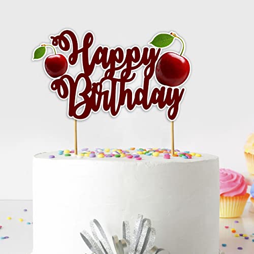 Seyal Cherry Happy Birthday Cake Topper