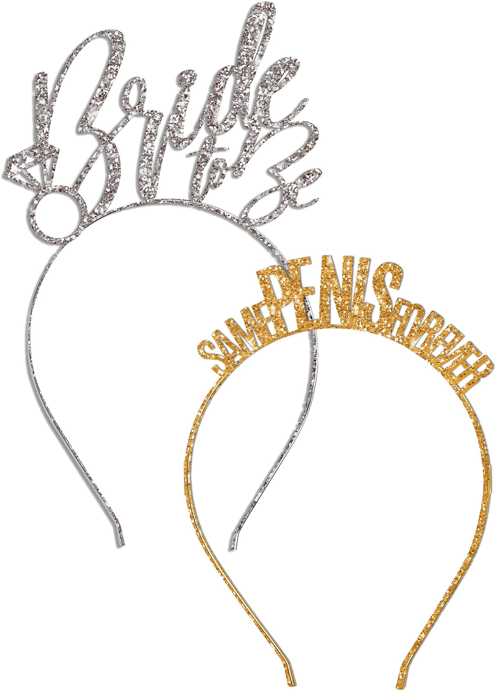 Sparkly Rhinestone Sash Bachelorette Party Headbands - Glittering Metallic Tiara Headpiece for Bridal Shower & Girls Night Out - Funny Wedding Accessories for Bachelorette Parties, Birthday Celebrations & Costume Events