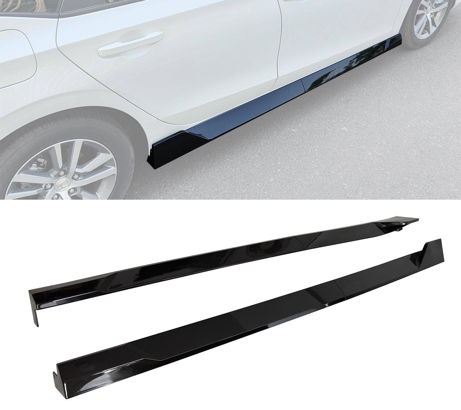 2022-2025 Honda Civic 11th Gen Hatchback Side Skirt Extensions - Glossy Black PP Material Body Kit for Enhanced Style & Aerodynamics - Perfect for Car Enthusiasts & Street Racing
