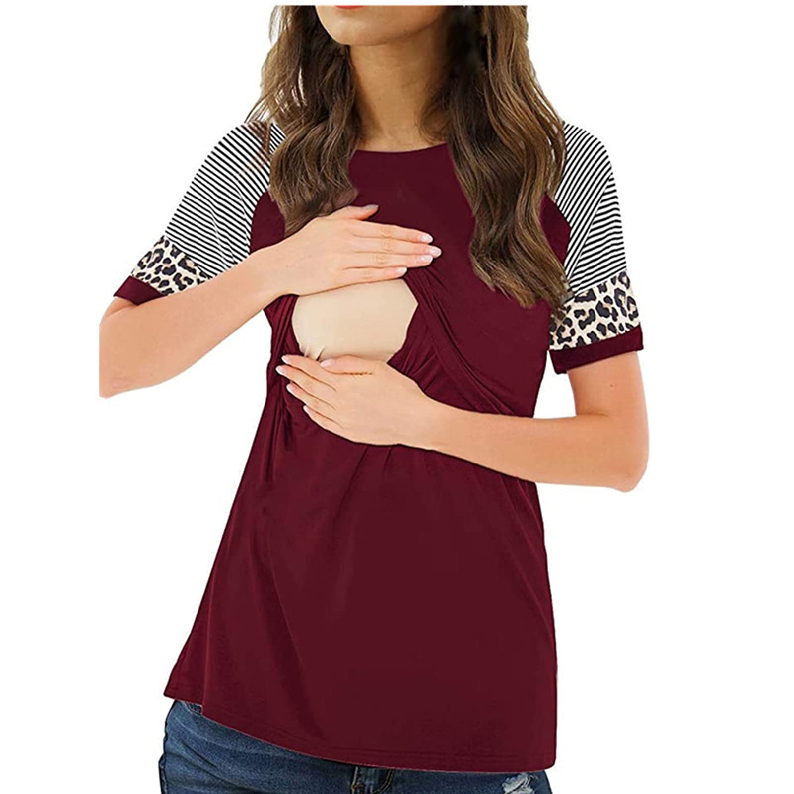 TARIENDY Women's Maternity Tops - Soft Cotton Nursing Shirts, Breathable Breastfeeding Tees & Comfortable Maternity Blouses for Pregnancy - Perfect for Nursing, Work & Everyday Wear