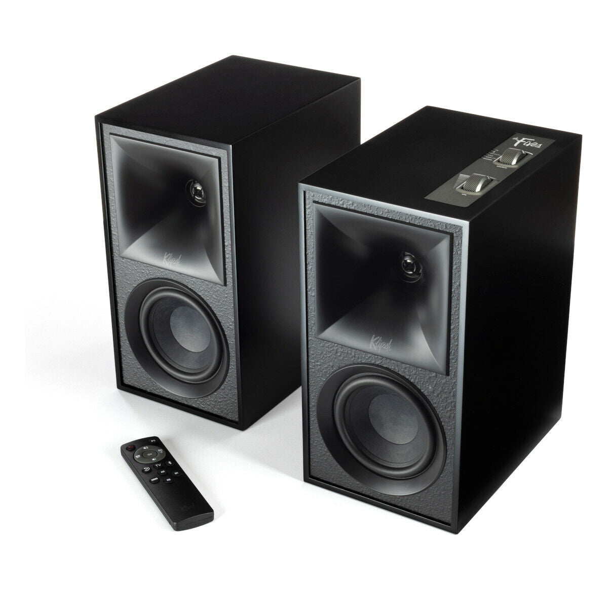 Klipsch The FIVES Premium Powered Bookshelf Speakers - High-Fidelity Bluetooth Audio System for Home Theater, Gaming & Music Listening