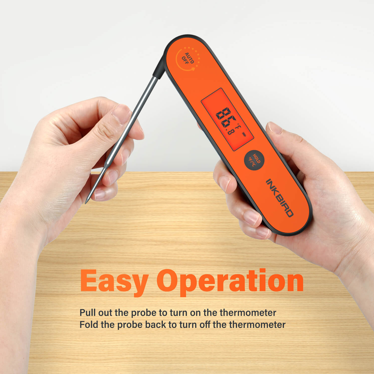 Instant Read Digital Meat Thermometer for Cooking, Grilling, BBQ - Fast & Accurate IHT-1P Food Thermometer - Perfect for Kitchen, Outdoor Cooking, and Baking