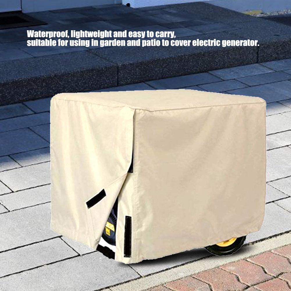 Qinlorgo Waterproof Dust-Proof Outdoor Generator Cover - Heavy Duty Wind & Rain Resistant Protection for Home, Patio, RV & Camping - Beige (Perfect for Emergency Power Backup & Outdoor Activities)