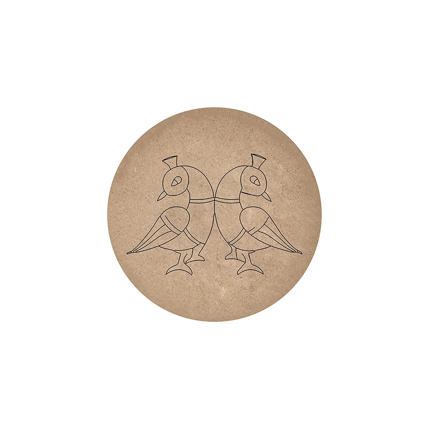 Printfry 2-Piece Pre-Marked MDF Peacock Rangoli Cutouts for DIY Crafts, Home & Room Decor - 5x5 Inch Artistic Wooden Shapes - Perfect for Festivals, Wall Art, and Creative Projects