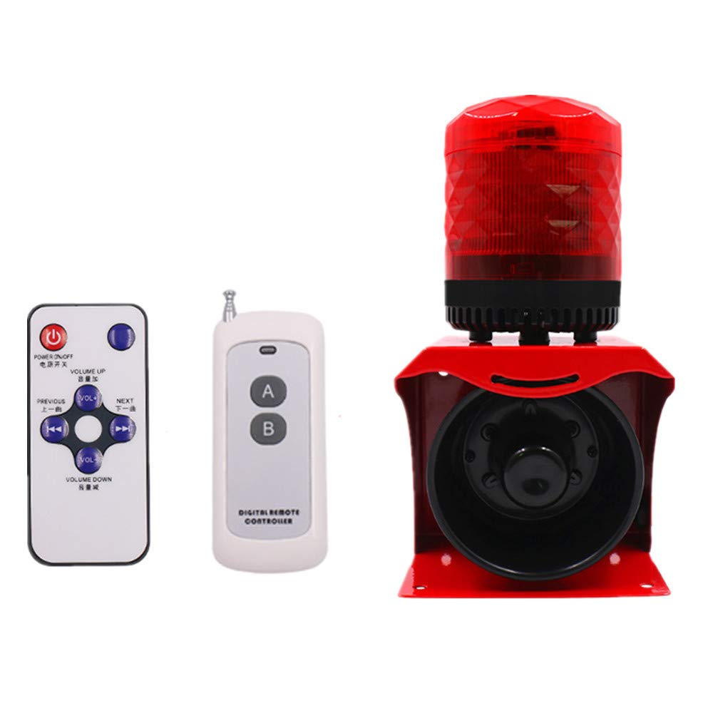 Industrial Grade 120dB Waterproof Emergency Warning Light & Alarm Siren with Remote Control - DC 12-24V Strobe Flash Light for Outdoor Safety, Construction Sites, and Emergency Vehicles | SF-512 Model