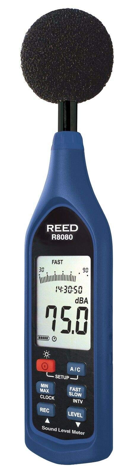 REED Instruments R8080 Digital Sound Level Meter with Data Logging & Bargraph - Professional Noise Measurement for Industrial, Construction & Environmental Monitoring