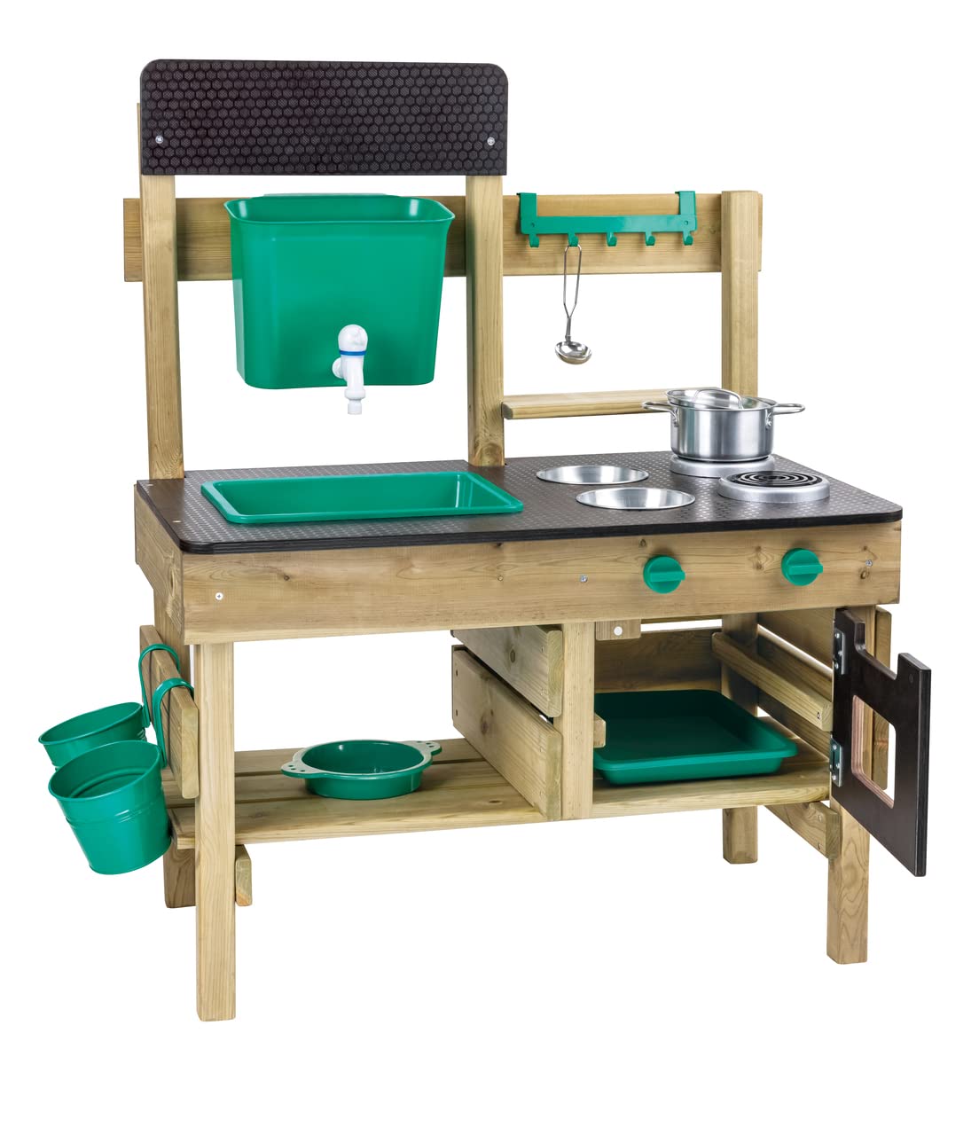 Hape Outdoor Wooden Mud Kitchen Playset for Kids Ages 3+ | Pretend Play Cooking Toy with Utensils & Accessories | Perfect for Backyard, Garden & Outdoor Imaginative Play