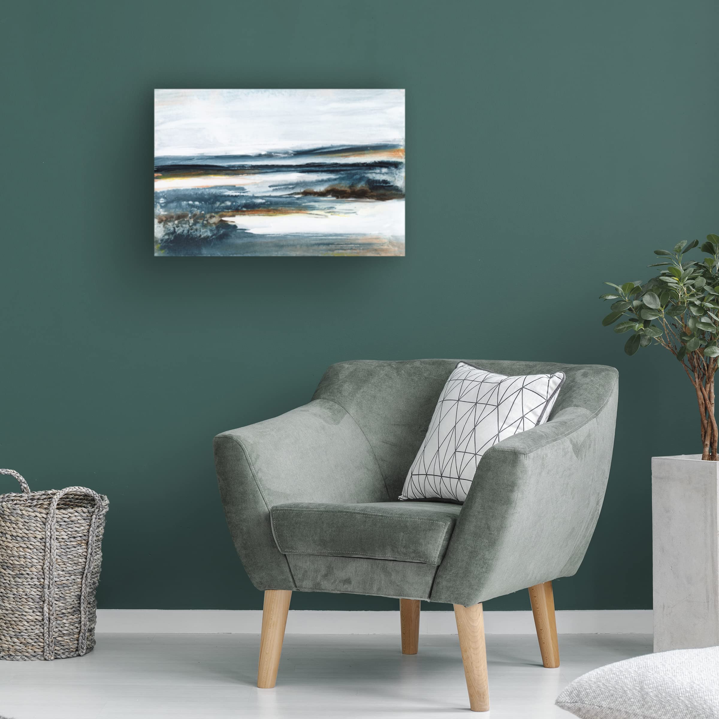 Trademark Fine Art 'Ocean Blues II' Canvas Wall Art by Lila Bramma - Modern Coastal Painting for Living Room, Bedroom & Office Decor