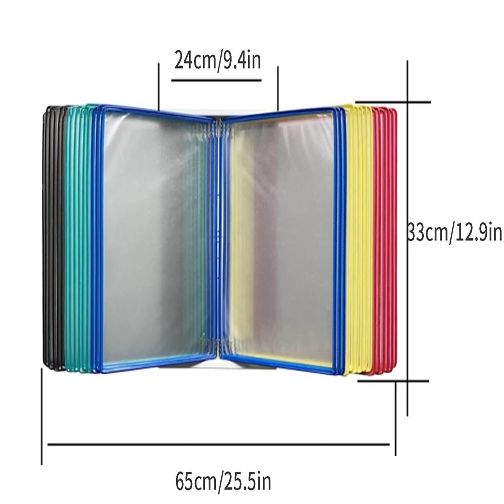 Premium Metal Wall Organizer with 30 Display Pockets - A4 Document Flip Folder for Office & Home - Desktop Reference System & Catalog Display Rack - Perfect for Organizing Files, Photos, and Important Documents in Workspaces or Home Offices