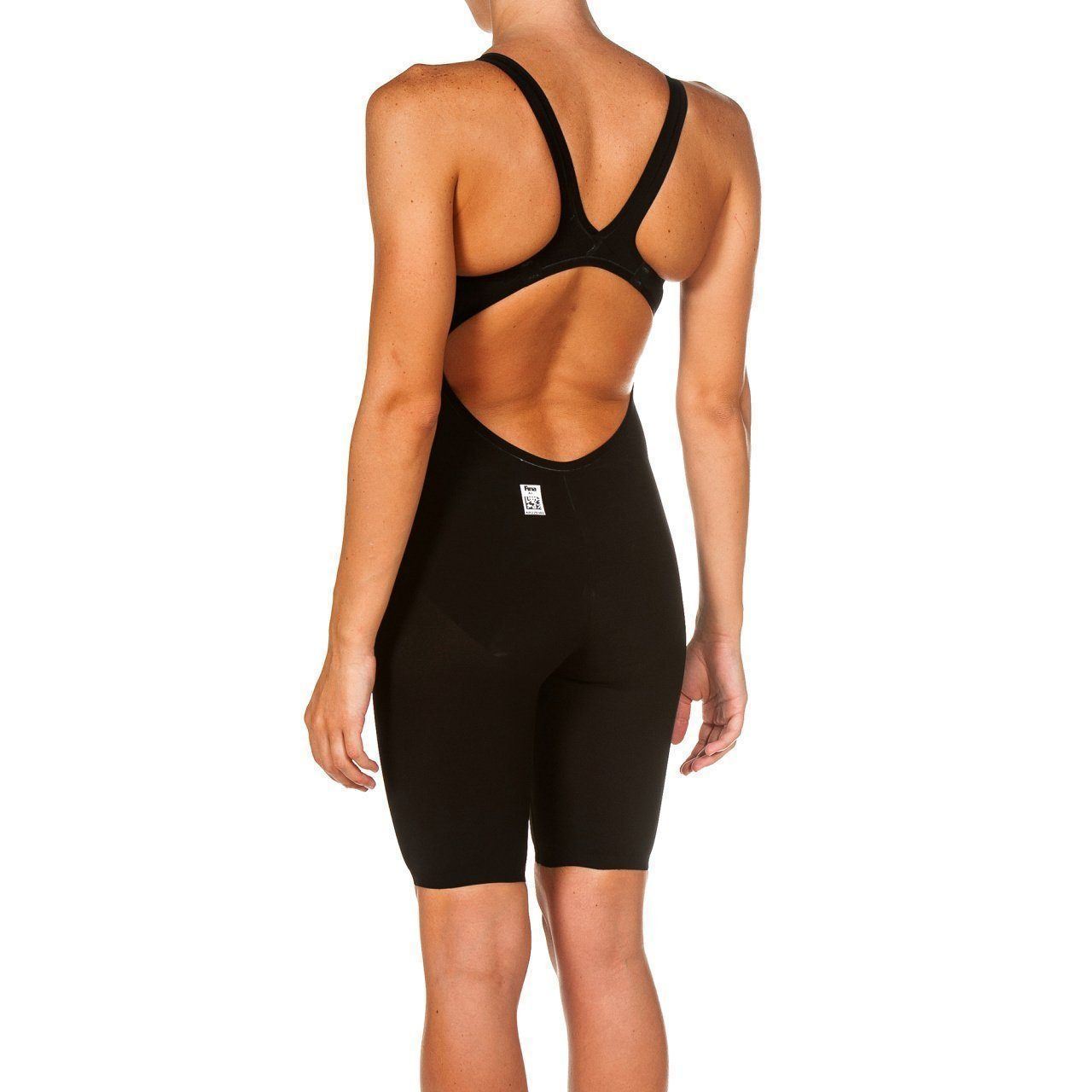 Arena Powerskin Carbon Air 2 Open Back Women's Competitive Swim Suit - High-Performance Kneeskin Swimsuit in Black & Gold for Professional Swimming & Training
