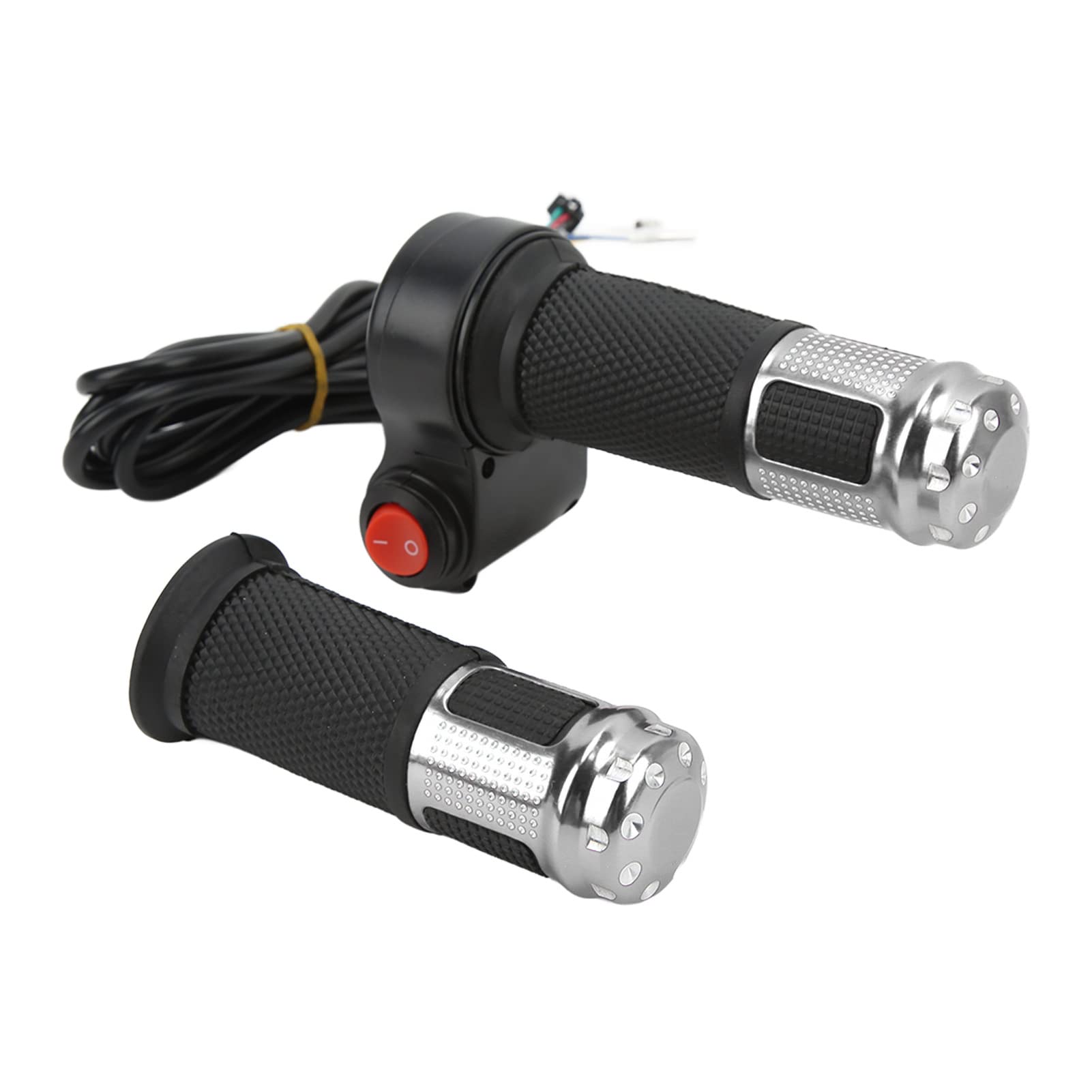 Universal 5-Wire Linear Hall Bike Throttle Handle - Automatic Identification for Electric Scooters & E-Bikes (Silver) | Perfect for Commuting, Off-Road Adventures & Urban Transportation