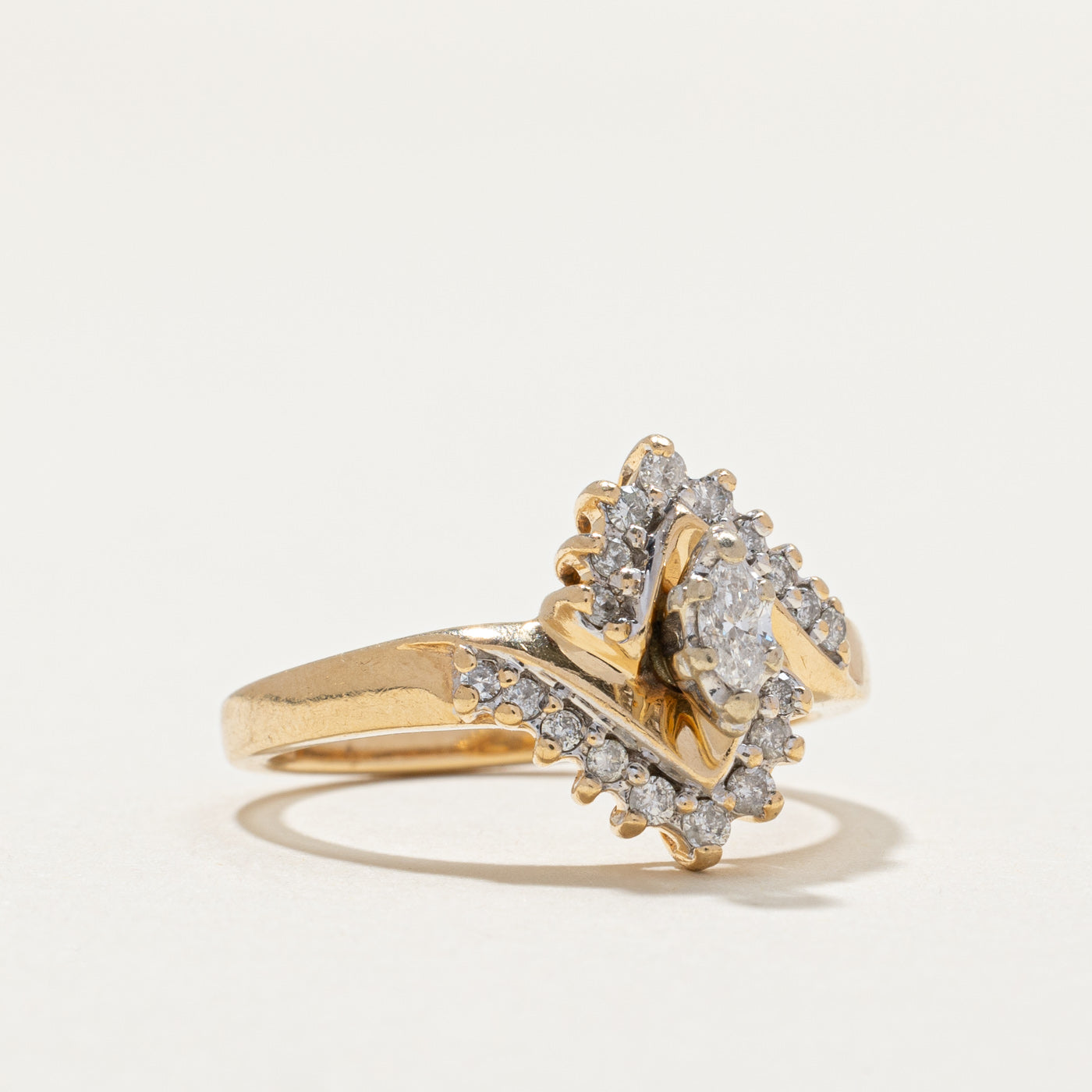0.30ctw Marquise Cut Diamond Engagement Ring for Women - Size 6.75 | Elegant Wedding Proposal Jewelry Gift for Fiancée, Anniversary & Special Occasions